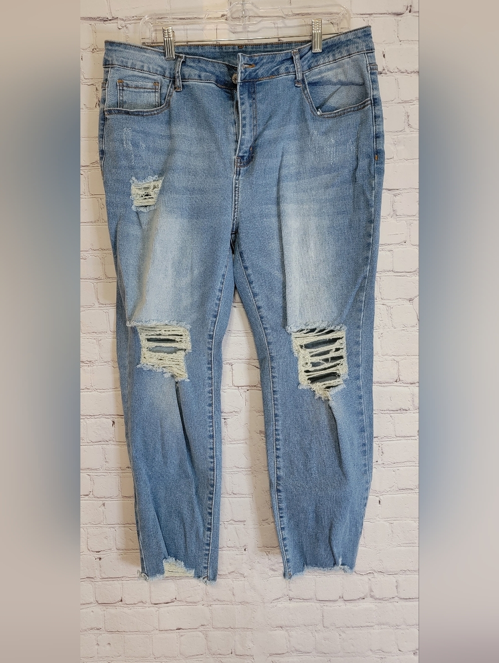 Light Blue Distressed Women's Jeans Size 16